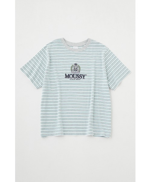 MOUSSY(マウジー)の「CLASSIC EMBROIDERY MOUSSY Tシャツ(Tシャツ/カットソー・レディース・ホワイト/ライトブラック/ライトパープル/杢グレー・FREE)」の1枚目の写真
