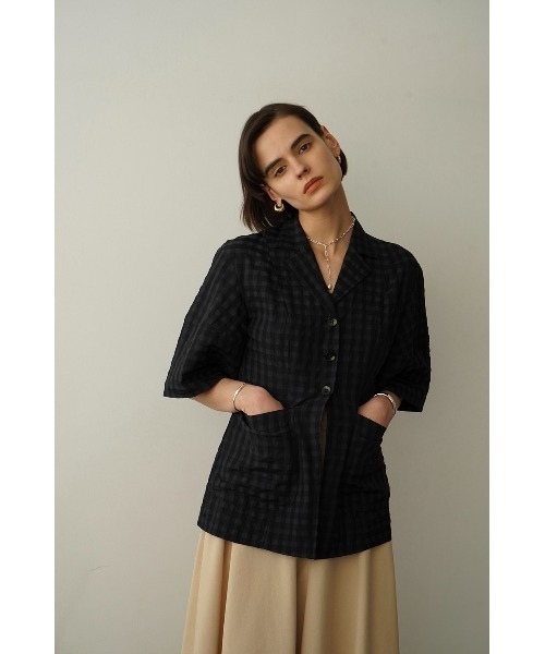 CLANE（クラネ）の「CLANE/クラネ/GINGHAM CHECK DOME SLEEVE