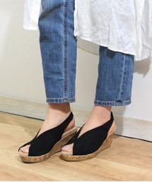 Piedi Nudi | 美脚Vカットデザイン ウェッジソールサンダル(サンダル)