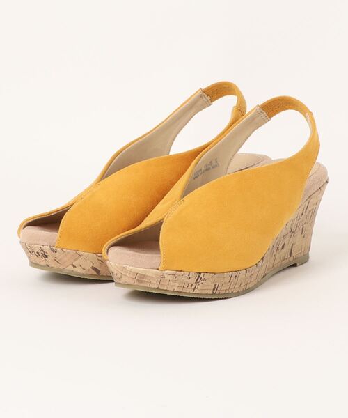 Piedi Nudi（ピエディヌーディ）の「美脚Vカットデザイン ウェッジソールサンダル（サンダル・レディース・グレイッシュベージュ/ラベンダー/キャメル/イエロー/ブラック/ネイビー/ダークベージュ/カーキ・S/M/L/LL）」の15枚目の写真