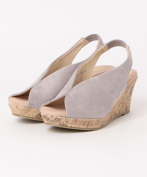 Piedi Nudi（ピエディヌーディ）の「美脚Vカットデザイン ウェッジソールサンダル（サンダル・レディース・グレイッシュベージュ/ラベンダー/キャメル/イエロー/ブラック/ネイビー/ダークベージュ/カーキ・S/M/L/LL）」の12枚目の写真