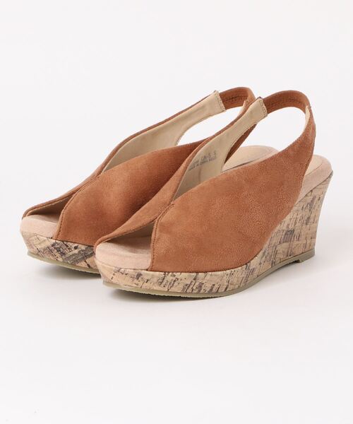 Piedi Nudi（ピエディヌーディ）の「美脚Vカットデザイン ウェッジソールサンダル（サンダル・レディース・グレイッシュベージュ/ラベンダー/キャメル/イエロー/ブラック/ネイビー/ダークベージュ/カーキ・S/M/L/LL）」の16枚目の写真