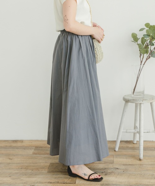 ITEMS URBANRESEARCH（アイテムズ アーバンリサーチ）の「ボイルロングスカート（スカート・レディース・オレンジ/ミント/チャコールグレー・FREE）」の4枚目の写真