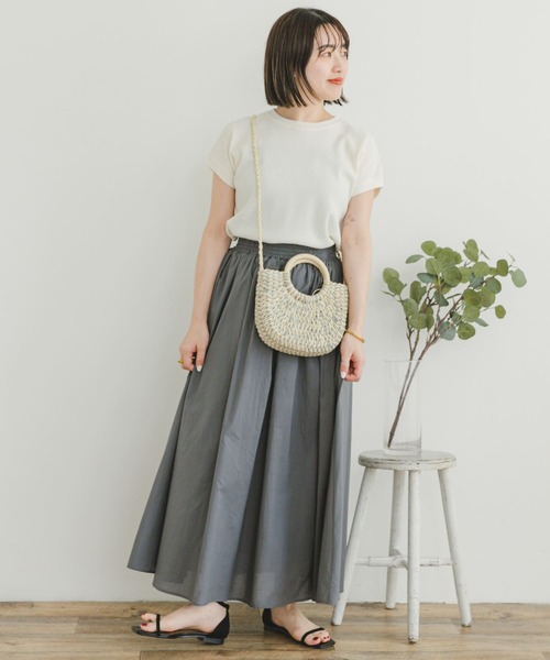 ITEMS URBANRESEARCH（アイテムズ アーバンリサーチ）の「ボイルロングスカート（スカート・レディース・オレンジ/ミント/チャコールグレー・FREE）」の12枚目の写真