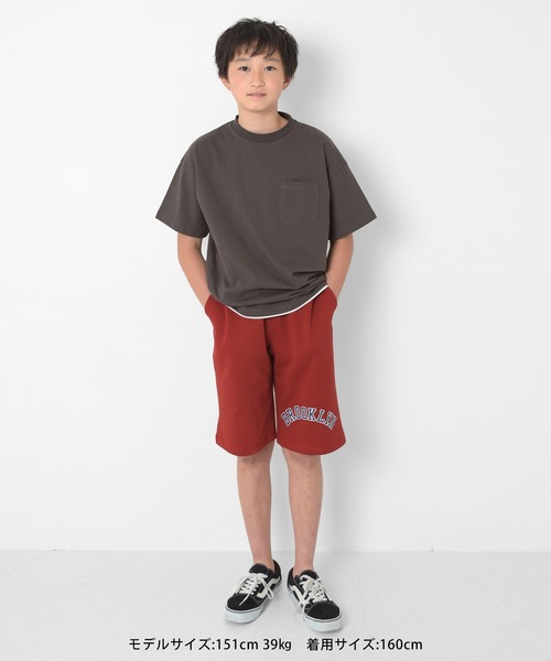 GLAZOS（グラソス）の「スムース・カレッジロゴプリントハーフパンツ（その他パンツ・キッズ・オレンジ/グリーン/ブラック・140cm/150cm/160cm/170cm）」の10枚目の写真