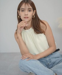 Auntie Rosa | ボトルネックノースリーブサマーカットソー(タンクトップ)