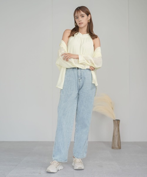 Auntie Rosa（アンティローザ）の「ボトルネックノースリーブサマーカットソー（タンクトップ・レディース・オフホワイト・SMALL/MEDIUM）」の7枚目の写真