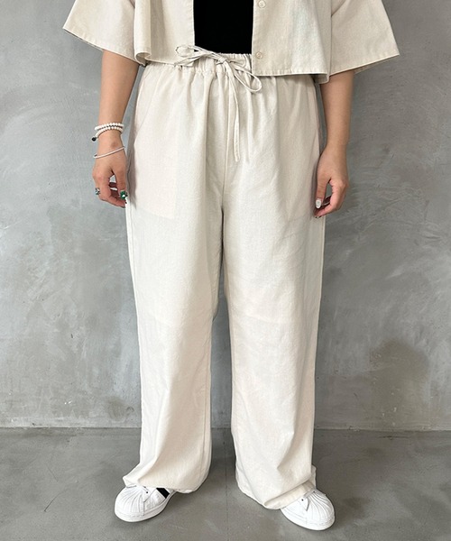 kutir（クティール）の「【セットアップ着用可能】リネンライクワイドパンツ（その他パンツ・レディース・ライトグリーン/アイボリー/ブラウン・LARGE/SMALL/MEDIUM）」の11枚目の写真