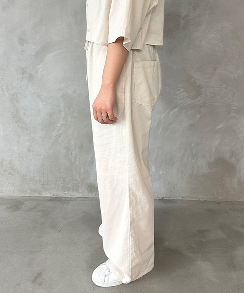 kutir（クティール）の「【セットアップ着用可能】リネンライクワイドパンツ（その他パンツ・レディース・ライトグリーン/アイボリー/ブラウン・LARGE/SMALL/MEDIUM）」の7枚目の写真