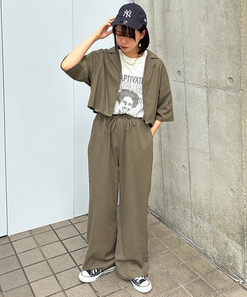 kutir（クティール）の「【セットアップ着用可能】リネンライクワイドパンツ（その他パンツ・レディース・ライトグリーン/アイボリー/ブラウン・LARGE/SMALL/MEDIUM）」の10枚目の写真