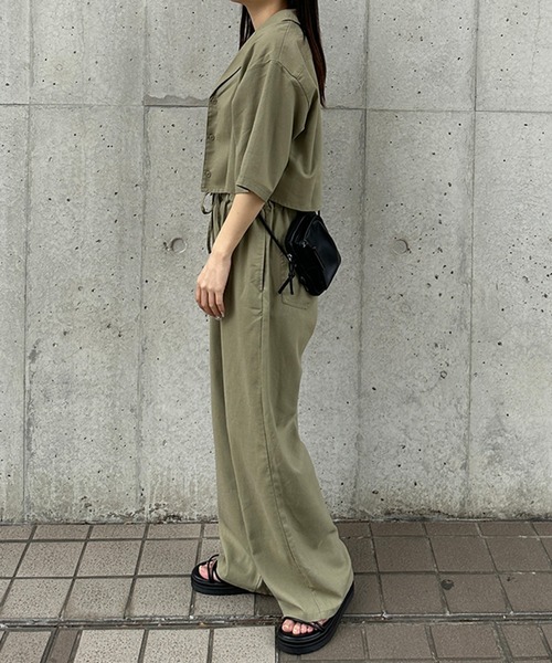kutir（クティール）の「【セットアップ着用可能】リネンライクワイドパンツ（その他パンツ・レディース・ライトグリーン/アイボリー/ブラウン・LARGE/SMALL/MEDIUM）」の4枚目の写真