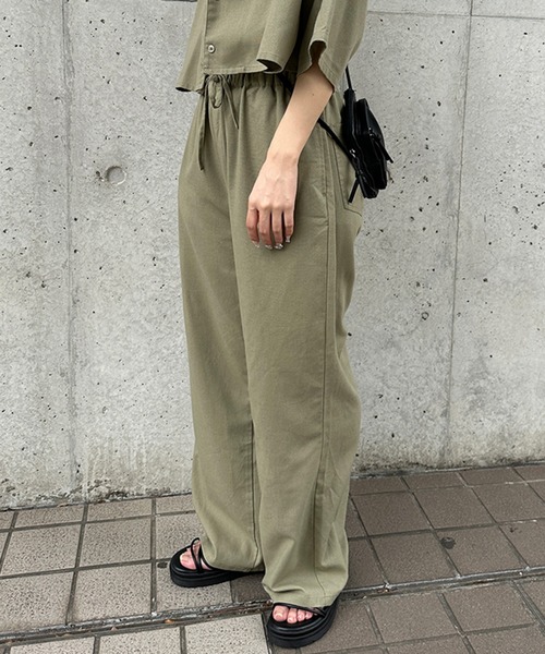 kutir（クティール）の「【セットアップ着用可能】リネンライクワイドパンツ（その他パンツ・レディース・ライトグリーン/アイボリー/ブラウン・LARGE/SMALL/MEDIUM）」の16枚目の写真