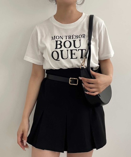 one after another NICE CLAUP（ワンアフターアナザーナイスクラップ）の「チュールビスチェ+ロゴＴセット（Tシャツ/カットソー・レディース・ドット/ブラック/ピンク・FREE）」の18枚目の写真