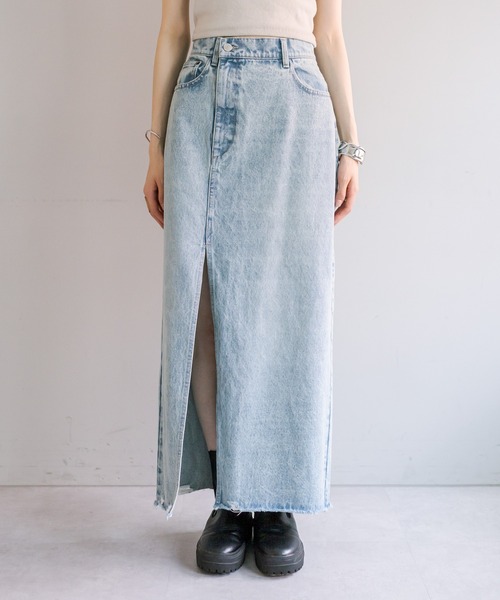 mystic（ミスティック）の「スリットデニムスカート（デニムスカート・レディース・ブラック/ブルー・2/1）」の14枚目の写真