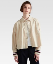 TOMMY HILFIGER | クロップドオーバーサイズグローバルストライプシャツ(シャツ/ブラウス)