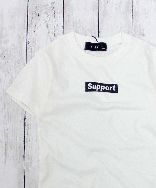 ZI-ON(ジーオン)の「ボックスロゴプリント半袖Tシャツ(Tシャツ/カットソー・キッズ・ロイヤルブルー/グリーン/ブラック系その他/ベージュ系その他/レッド/ピンク/ミント/モカ/グレー系その他/ホワイト系その他/ブラウン系その他/ブラック/ブラック系その他2/ベージュ/オフホワイト/杢グレー/ネイビー/ホワイト系その他2/その他3/その他2・100cm/110cm/120cm/130cm/140cm/150cm/160cm)」の3枚目の写真