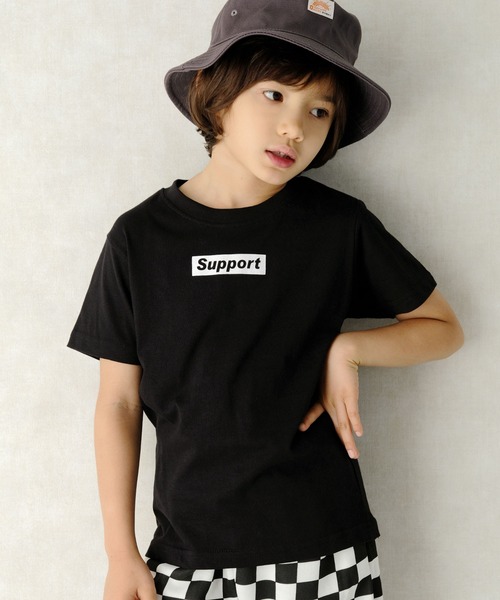 ZI-ON(ジーオン)の「ボックスロゴプリント半袖Tシャツ(Tシャツ/カットソー・キッズ・ロイヤルブルー/グリーン/ブラック系その他/ベージュ系その他/レッド/ピンク/ミント/モカ/グレー系その他/ホワイト系その他/ブラウン系その他/ブラック/ブラック系その他2/ベージュ/オフホワイト/杢グレー/ネイビー/ホワイト系その他2/その他3/その他2・100cm/110cm/120cm/130cm/140cm/150cm/160cm)」の5枚目の写真