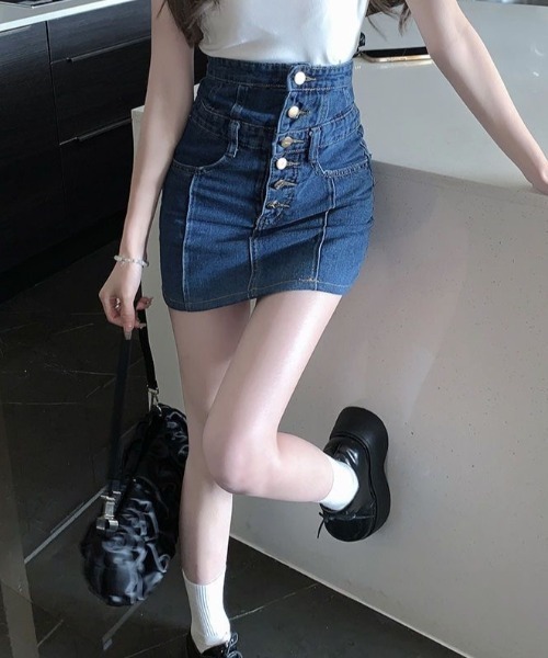 evisu デニムタイトミニスカート evisu デニムタイトミニスカート レディース - ボトムス - ドレス