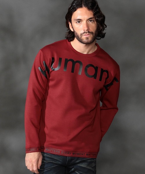 HIDEAWAYS NICOLE（ハイダウェイニコル）の「【WEB限定】ダンボールニットロゴプルオーバー（Tシャツ/カットソー・メンズ・その他1/オレンジ/ボルドー/ブラック/ホワイト・LARGE/MEDIUM/X-LARGE）」の3枚目の写真