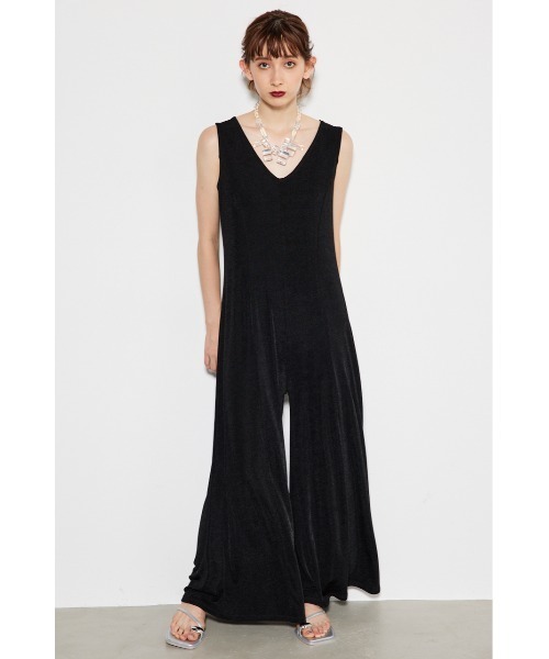 rienda（リエンダ）の「バックドレープカットロンパース（つなぎ/オールインワン・レディース・ブラック/ライトグリーン/ライトブラウン・FREE）」の4枚目の写真