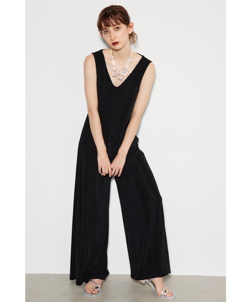 rienda（リエンダ）の「バックドレープカットロンパース（つなぎ/オールインワン・レディース・ブラック/ライトグリーン/ライトブラウン・FREE）」の5枚目の写真