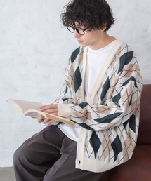 WEGO/ルーズフィット総柄カーディガン
