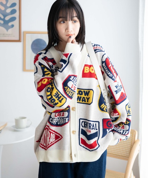 WEGO（ウィゴー）の「WEGO/ルーズフィット総柄カーディガン（カーディガン/ボレロ・メンズ・その他1/その他4/その他2/その他6/その他5/その他3/その他7・MEDIUM/LARGE）」の4枚目の写真