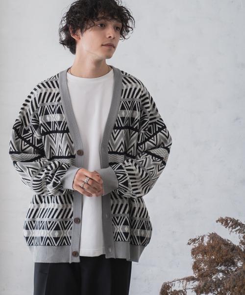 WEGO（ウィゴー）の「WEGO/ルーズフィット総柄カーディガン（カーディガン/ボレロ・メンズ・その他1/その他4/その他2/その他6/その他5/その他3/その他7・MEDIUM/LARGE）」の5枚目の写真