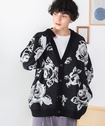WEGO/ルーズフィット総柄カーディガン