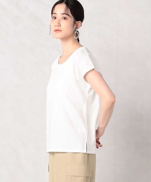 Comme　Ca　Mature（コムサマチュア）の「フレンチスリーブ　カットソー（Tシャツ/カットソー・レディース・ホワイト/ブラック/グレイッシュベージュ・FREE）」の6枚目の写真