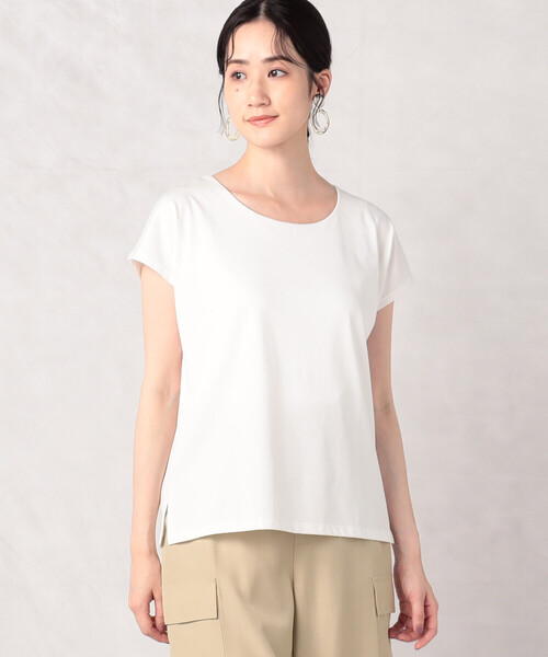 Comme　Ca　Mature（コムサマチュア）の「フレンチスリーブ　カットソー（Tシャツ/カットソー・レディース・ホワイト/ブラック/グレイッシュベージュ・FREE）」の7枚目の写真