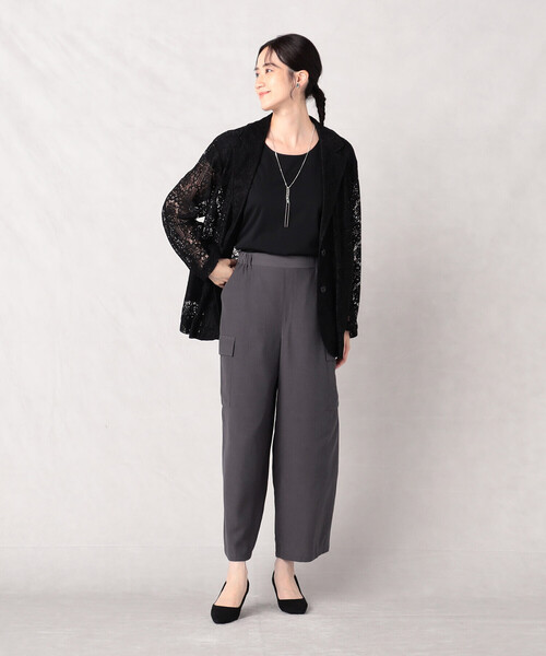 Comme　Ca　Mature（コムサマチュア）の「フレンチスリーブ　カットソー（Tシャツ/カットソー・レディース・ホワイト/ブラック/グレイッシュベージュ・FREE）」の10枚目の写真