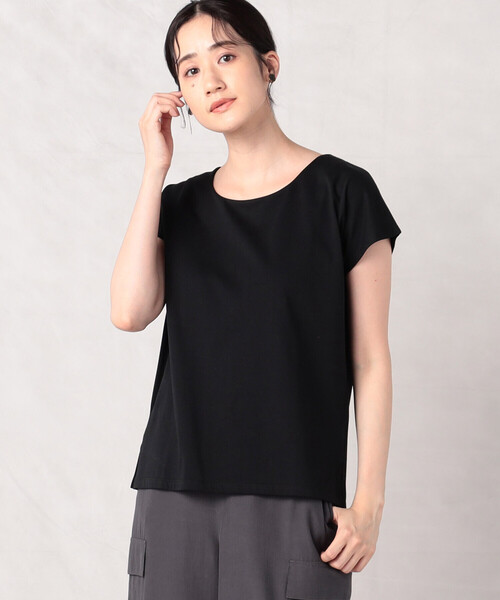 Comme　Ca　Mature（コムサマチュア）の「フレンチスリーブ　カットソー（Tシャツ/カットソー・レディース・ホワイト/ブラック/グレイッシュベージュ・FREE）」の11枚目の写真