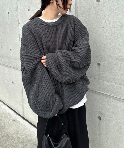 セール】【新色追加】ルーズボリュームオーバーニット（ニット