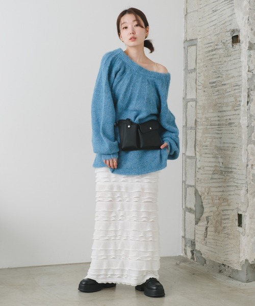 Kastane（カスタネ）の「BACKオープンメランジニット（ニット/セーター