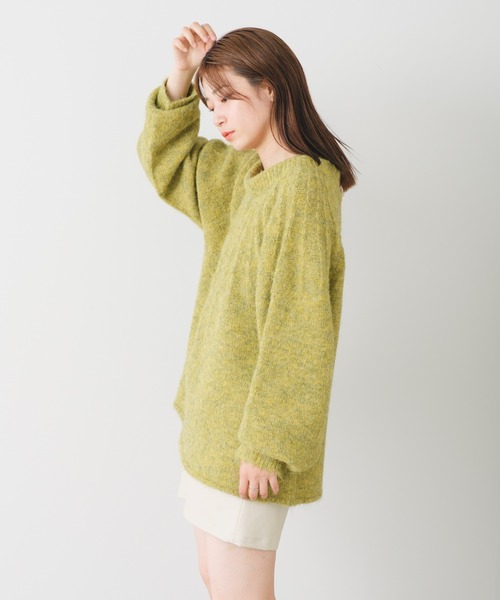 Kastane（カスタネ）の「BACKオープンメランジニット（ニット/セーター