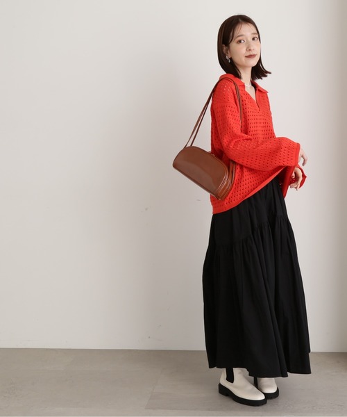 N.(N. Natural Beauty Basic)(エヌエヌナチュラルビューティーベーシック)の「◆コットンギャザーボリュームスカート(スカート・レディース・ブラック/グリーン/アイボリー・MEDIUM)」の7枚目の写真