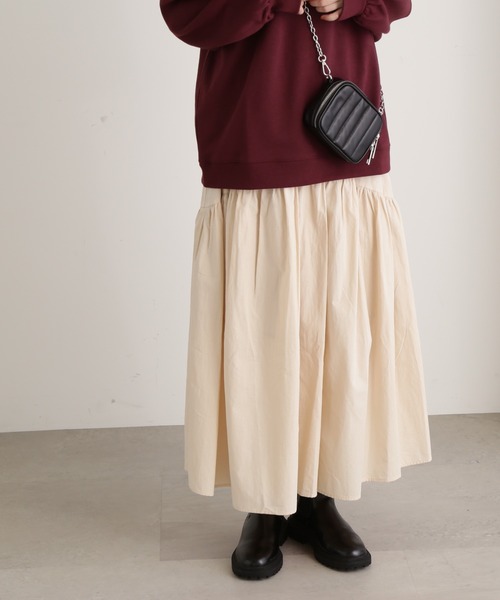 N.(N. Natural Beauty Basic)(エヌエヌナチュラルビューティーベーシック)の「◆コットンギャザーボリュームスカート(スカート・レディース・ブラック/グリーン/アイボリー・MEDIUM)」の6枚目の写真