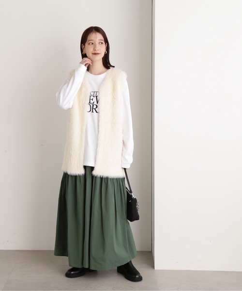 N.(N. Natural Beauty Basic)(エヌエヌナチュラルビューティーベーシック)の「◆コットンギャザーボリュームスカート(スカート・レディース・ブラック/グリーン/アイボリー・MEDIUM)」の17枚目の写真