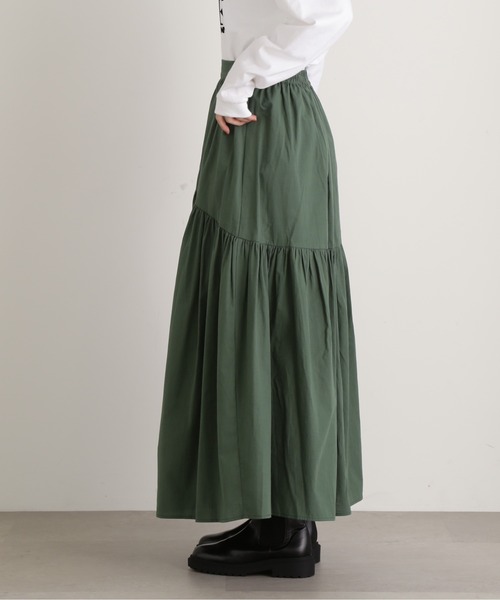 N.(N. Natural Beauty Basic)(エヌエヌナチュラルビューティーベーシック)の「◆コットンギャザーボリュームスカート(スカート・レディース・ブラック/グリーン/アイボリー・MEDIUM)」の8枚目の写真