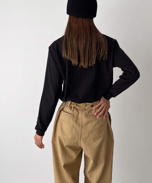 CANAL JEAN（キャナルジーン）の「El mar　standard刺繍ロングTシャツ（Tシャツ/カットソー・レディース・ブラック/ホワイト・ONE SIZE）」の8枚目の写真