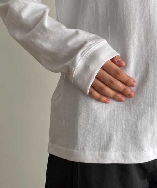 CANAL JEAN（キャナルジーン）の「El mar　standard刺繍ロングTシャツ（Tシャツ/カットソー・レディース・ブラック/ホワイト・ONE SIZE）」の14枚目の写真