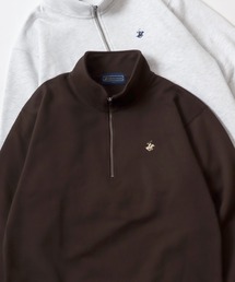BEVERLY HILLS POLO CLUB/ビバリーヒルズポロクラブ 別注 オーバーサイズ 裏起毛 ロゴ ワンポイント刺繍 ハーフジップ スウェット トレーナー/長袖 トップス プルオーバー/レディース メンズ