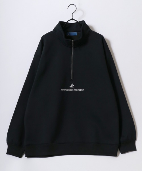 BEVERLY HILLS POLO CLUB（ビバリーヒルズポロクラブ）の「BEVERLY HILLS POLO CLUB/ビバリーヒルズポロクラブ 別注 オーバーサイズ 裏起毛 ロゴ ワンポイント刺繍 ハーフジップ スウェット トレーナー/長袖 トップス プルオーバー/レディース メンズ（スウェット・レディース・ネイビー/ブラウン/グリーン/アイボリー/スミクロ/アッシュグレー/グレー系その他/ホワイト系その他/ブラック系その他/ブルー系その他/ブラウン系その他・LL/M/L）」の18枚目の写真