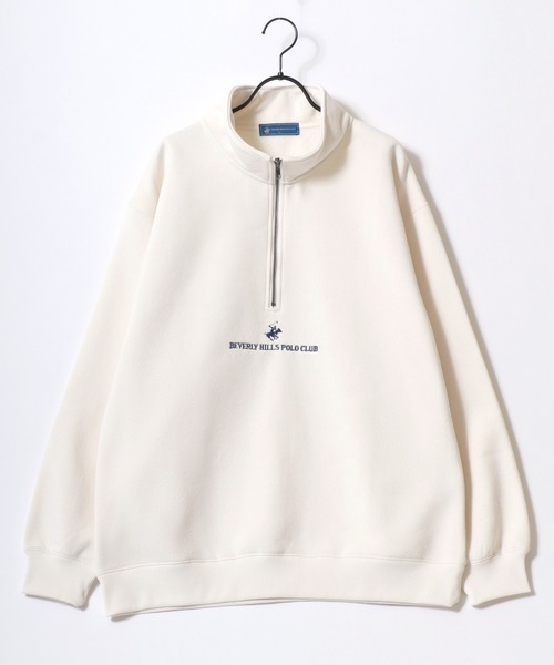 BEVERLY HILLS POLO CLUB（ビバリーヒルズポロクラブ）の「BEVERLY HILLS POLO CLUB/ビバリーヒルズポロクラブ 別注 オーバーサイズ 裏起毛 ロゴ ワンポイント刺繍 ハーフジップ スウェット トレーナー/長袖 トップス プルオーバー/レディース メンズ（スウェット・レディース・ネイビー/ブラウン/グリーン/アイボリー/スミクロ/アッシュグレー/グレー系その他/ホワイト系その他/ブラック系その他/ブルー系その他/ブラウン系その他・LL/M/L）」の17枚目の写真