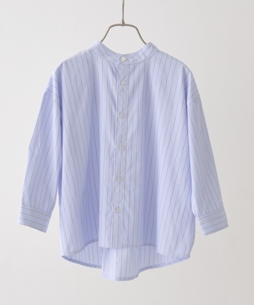 b・ROOM（ビールーム）の「アソートバンドカラービッグシャツ（シャツ/ブラウス・キッズ・ベージュ/ラベンダー/オフホワイト/サックスブルー・120cm/140cm/130cm/150cm/110cm/100cm）」の4枚目の写真