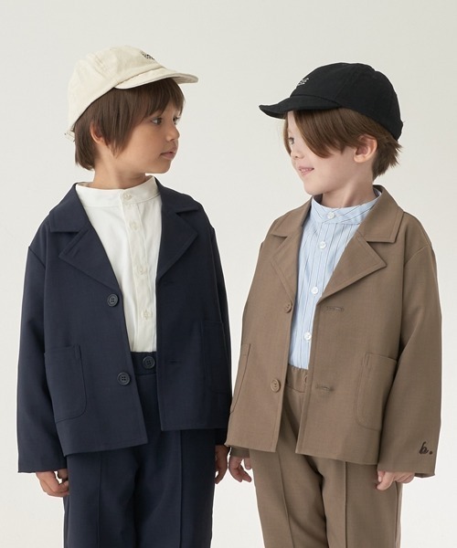 b・ROOM（ビールーム）の「アソートバンドカラービッグシャツ（シャツ/ブラウス・キッズ・ベージュ/ラベンダー/オフホワイト/サックスブルー・120cm/140cm/130cm/150cm/110cm/100cm）」の6枚目の写真