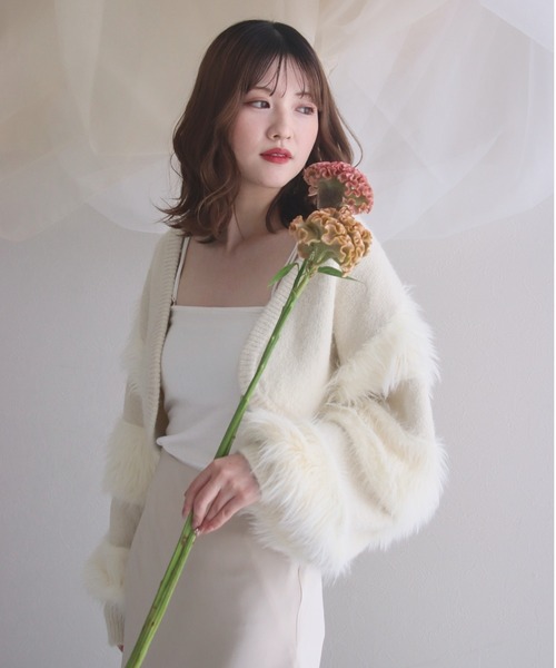 mellowneon（メロウネオン）の「ファースリーブボレロニットカーディガン（カーディガン/ボレロ・レディース・ホワイト・FREE）」の13枚目の写真