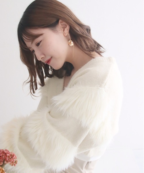 mellowneon（メロウネオン）の「ファースリーブボレロニットカーディガン（カーディガン/ボレロ・レディース・ホワイト・FREE）」の20枚目の写真