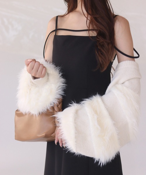 mellowneon（メロウネオン）の「ファースリーブボレロニットカーディガン（カーディガン/ボレロ・レディース・ホワイト・FREE）」の9枚目の写真